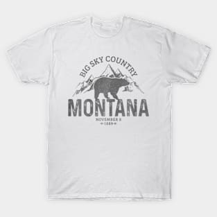 Montana Grizzly Bear Camping Hiking Souvenir T-Shirt